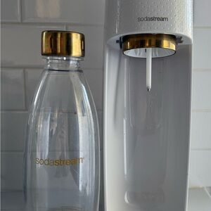 SodaStream White Sparkling Water Maker with Gold Accents